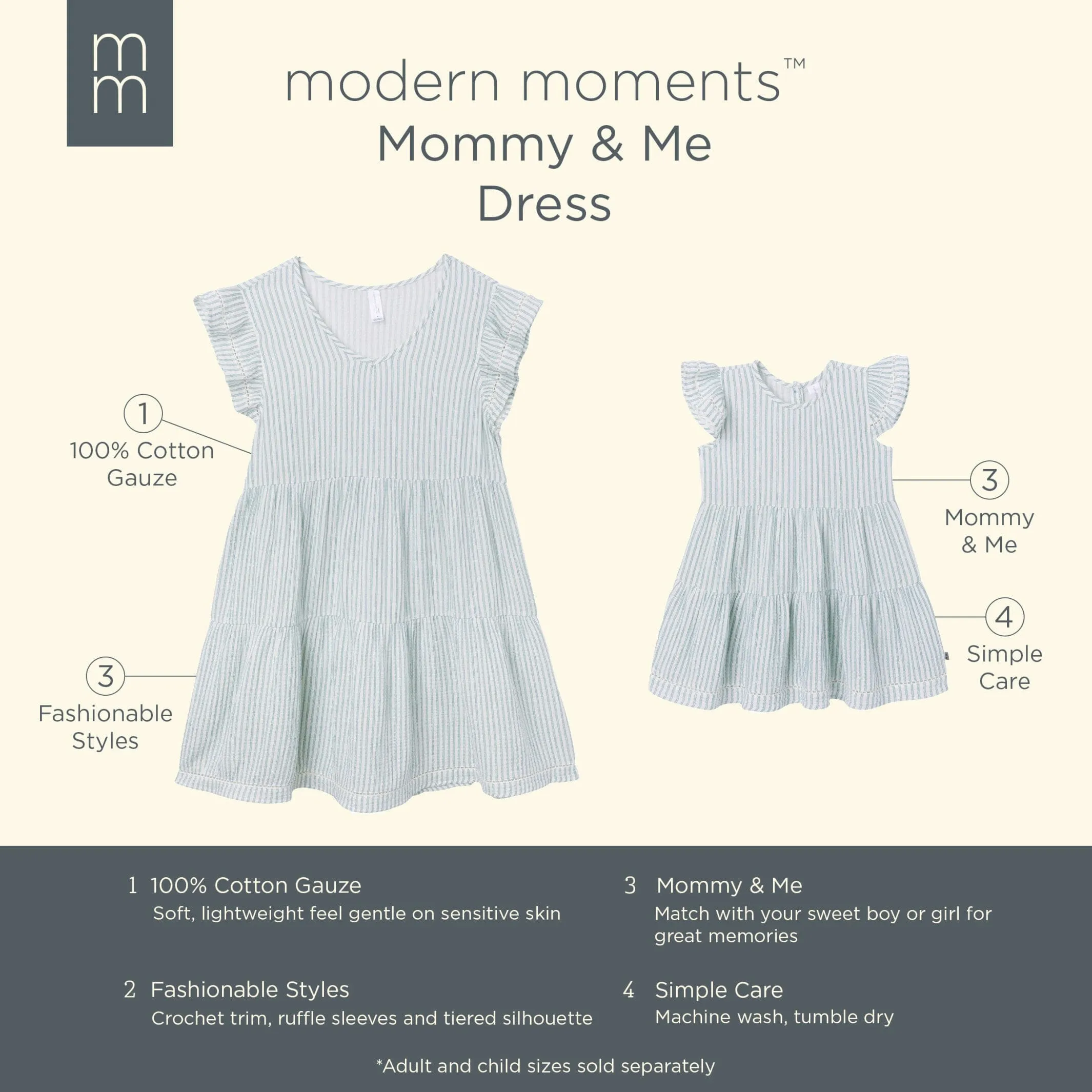 Infant & Toddler Girls Teal Stripe Gauze Dress Gerber Childrenswea