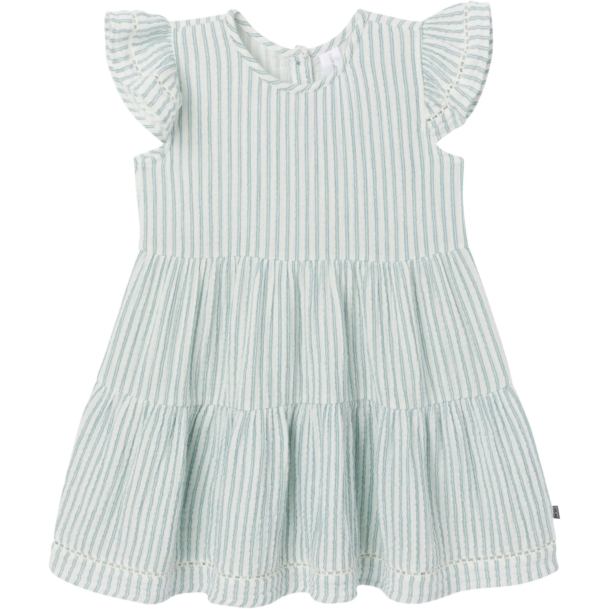 Infant & Toddler Girls Teal Stripe Gauze Dress Gerber Childrenswea