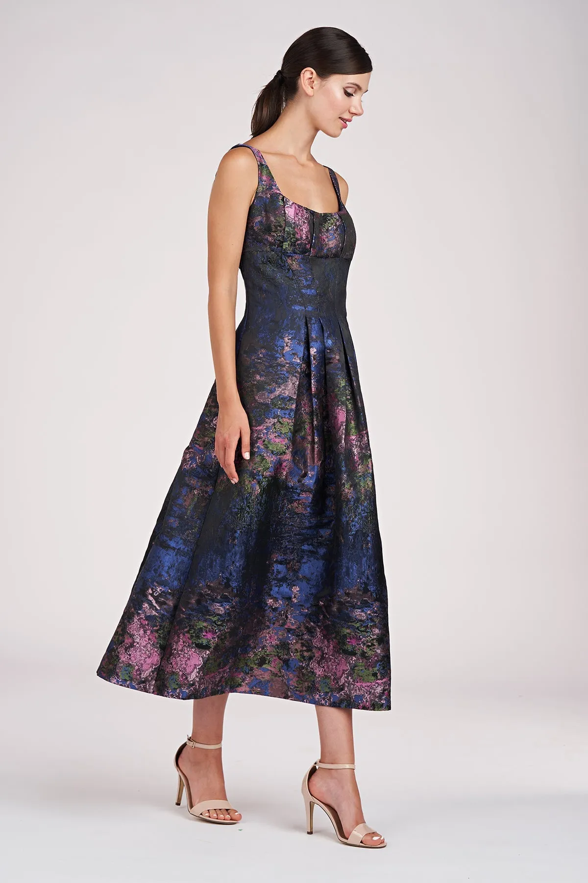Kay Unger "June" Tea Length Jacquard Dress 55111432