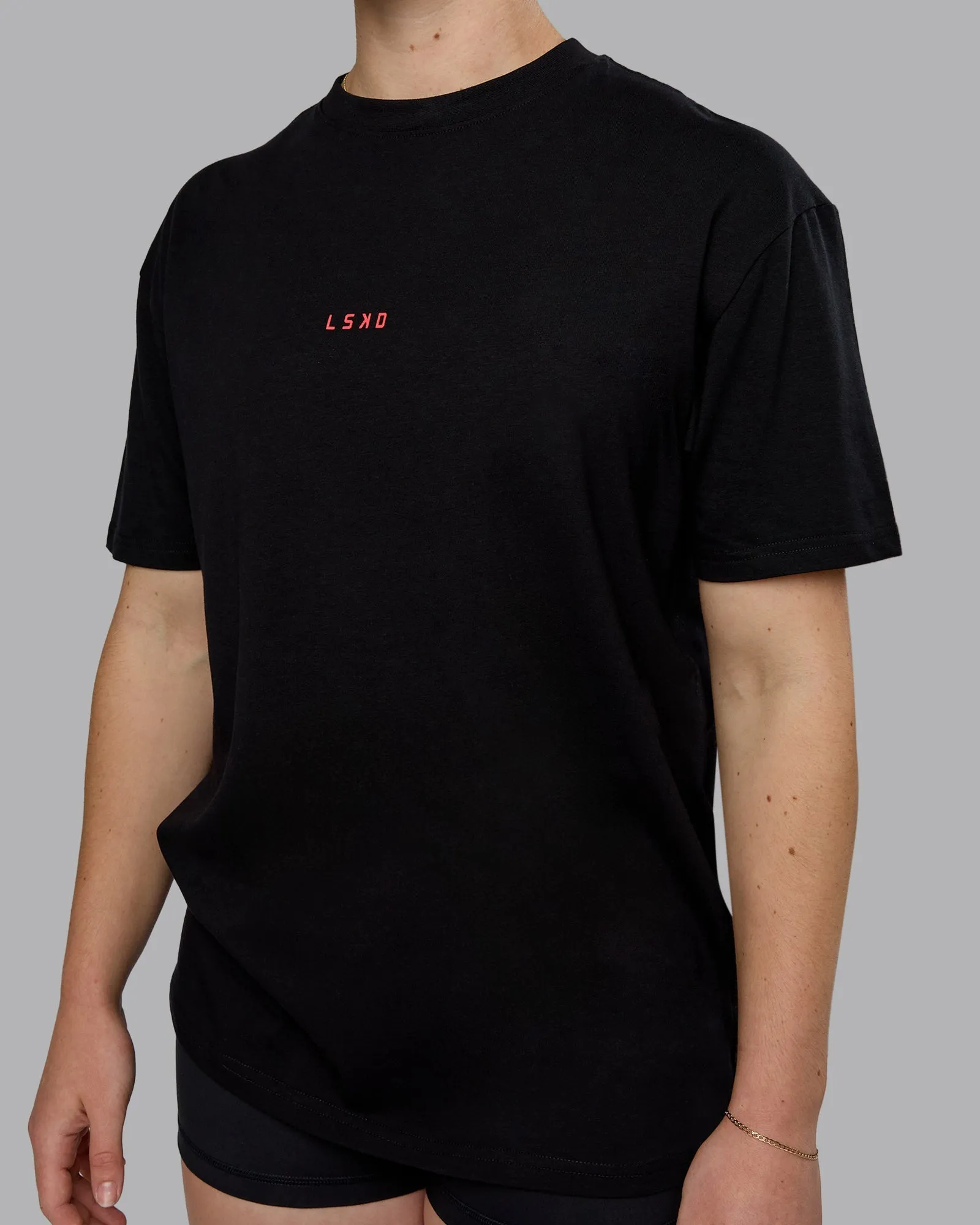 Kettlebell FLXCotton Oversized Tee - Black-Scarlet