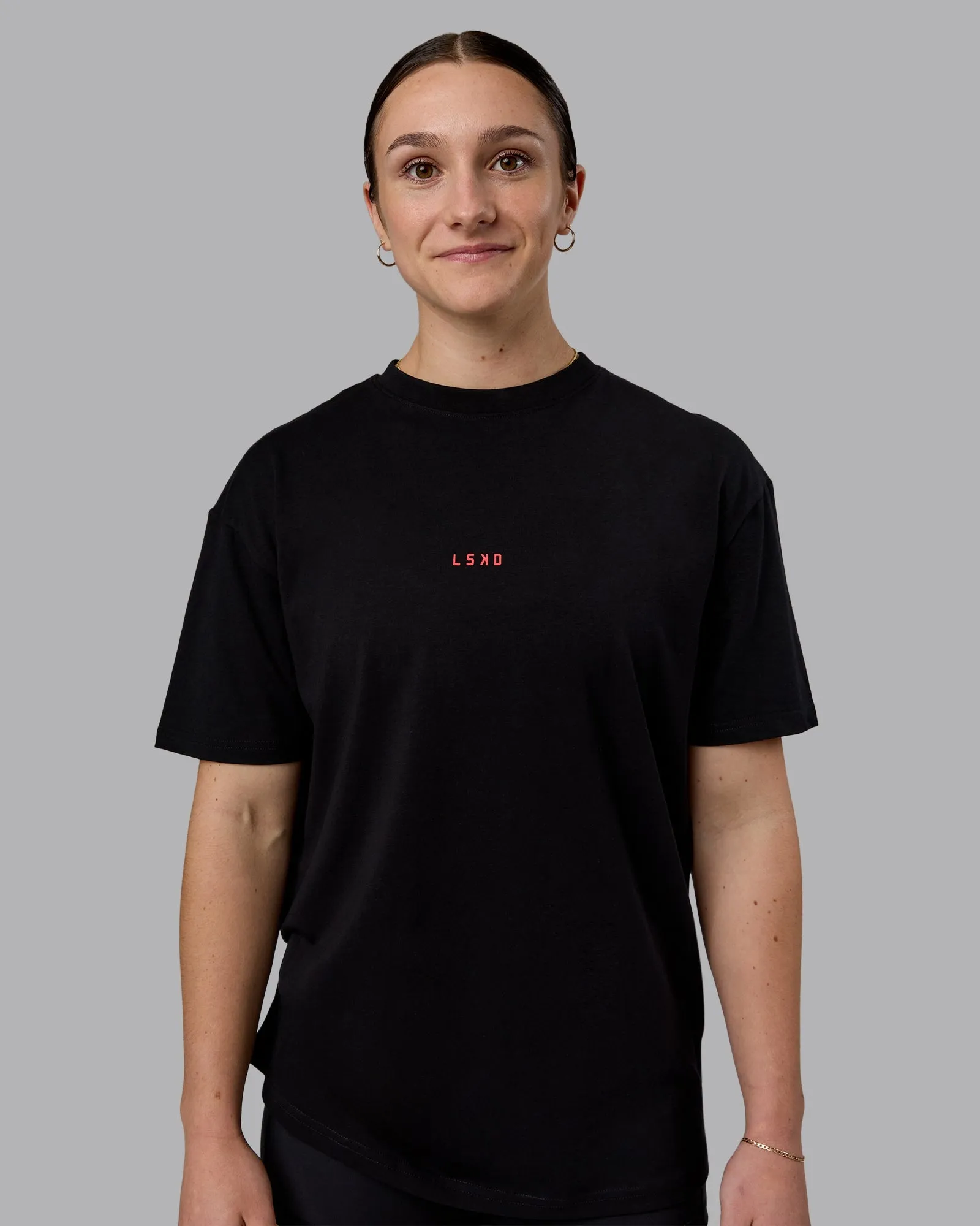 Kettlebell FLXCotton Oversized Tee - Black-Scarlet