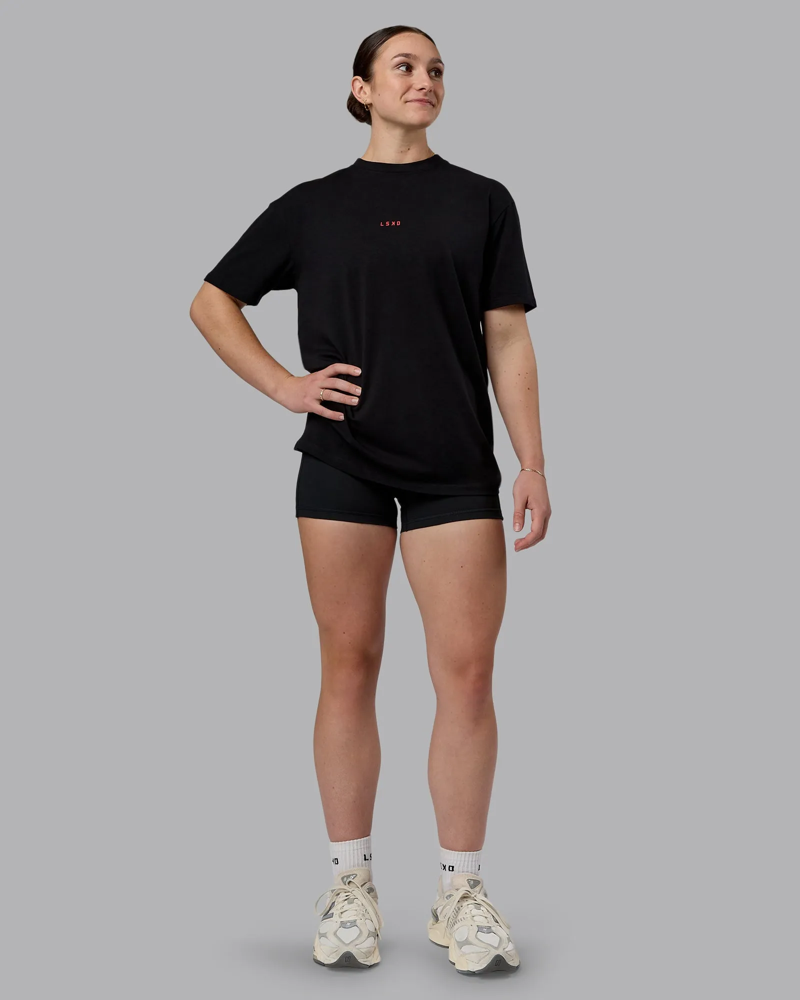Kettlebell FLXCotton Oversized Tee - Black-Scarlet