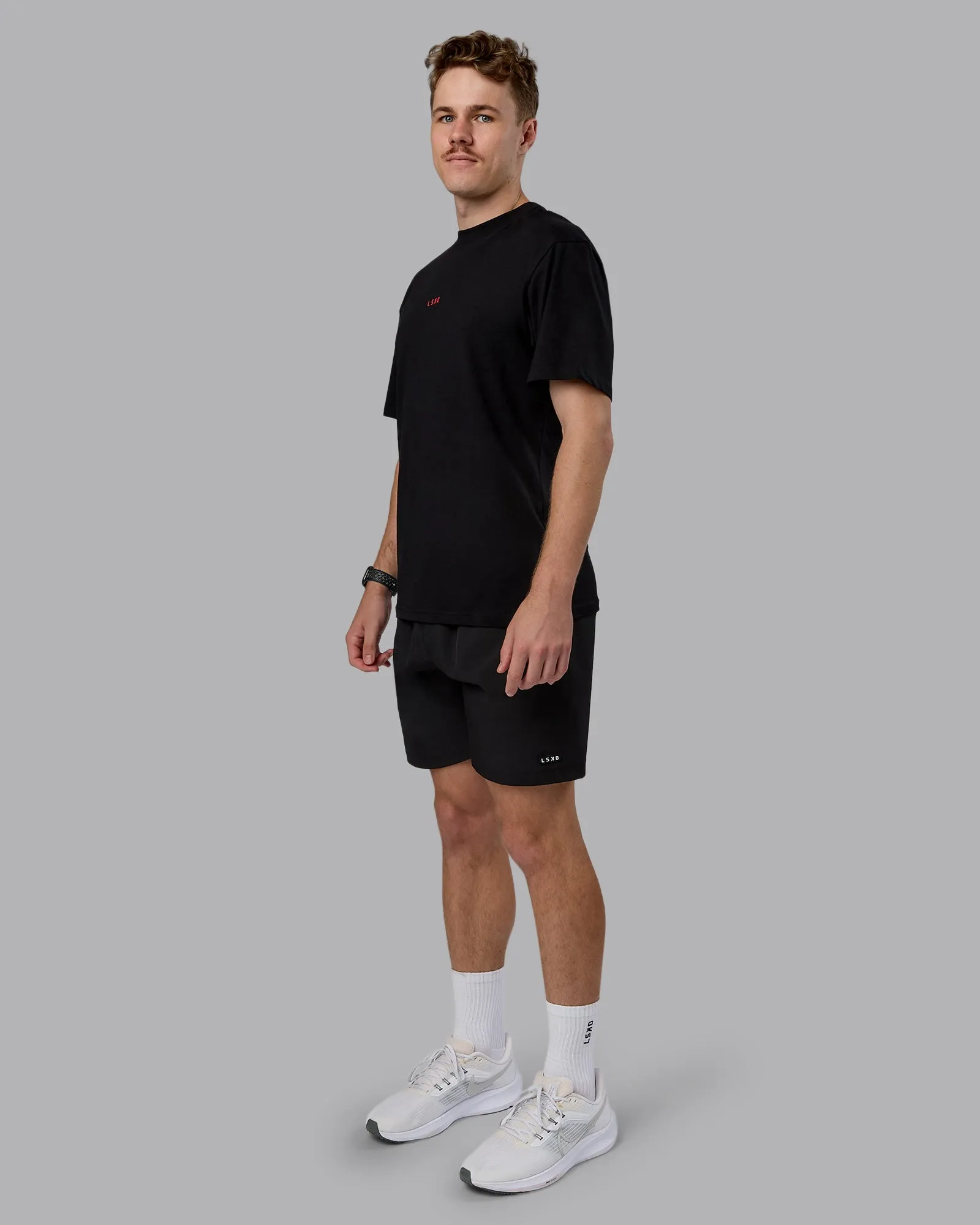 Kettlebell FLXCotton Oversized Tee - Black-Scarlet