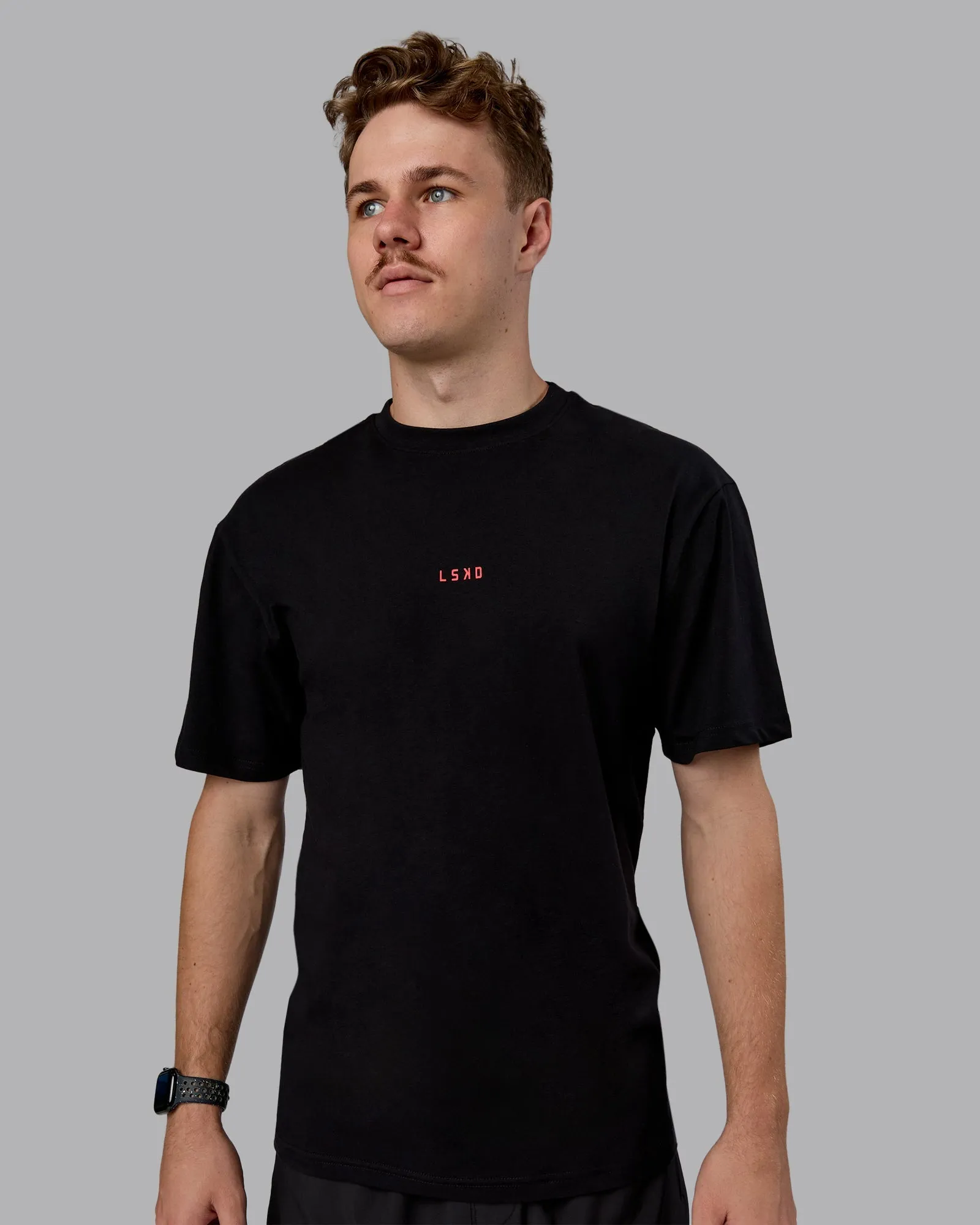 Kettlebell FLXCotton Oversized Tee - Black-Scarlet