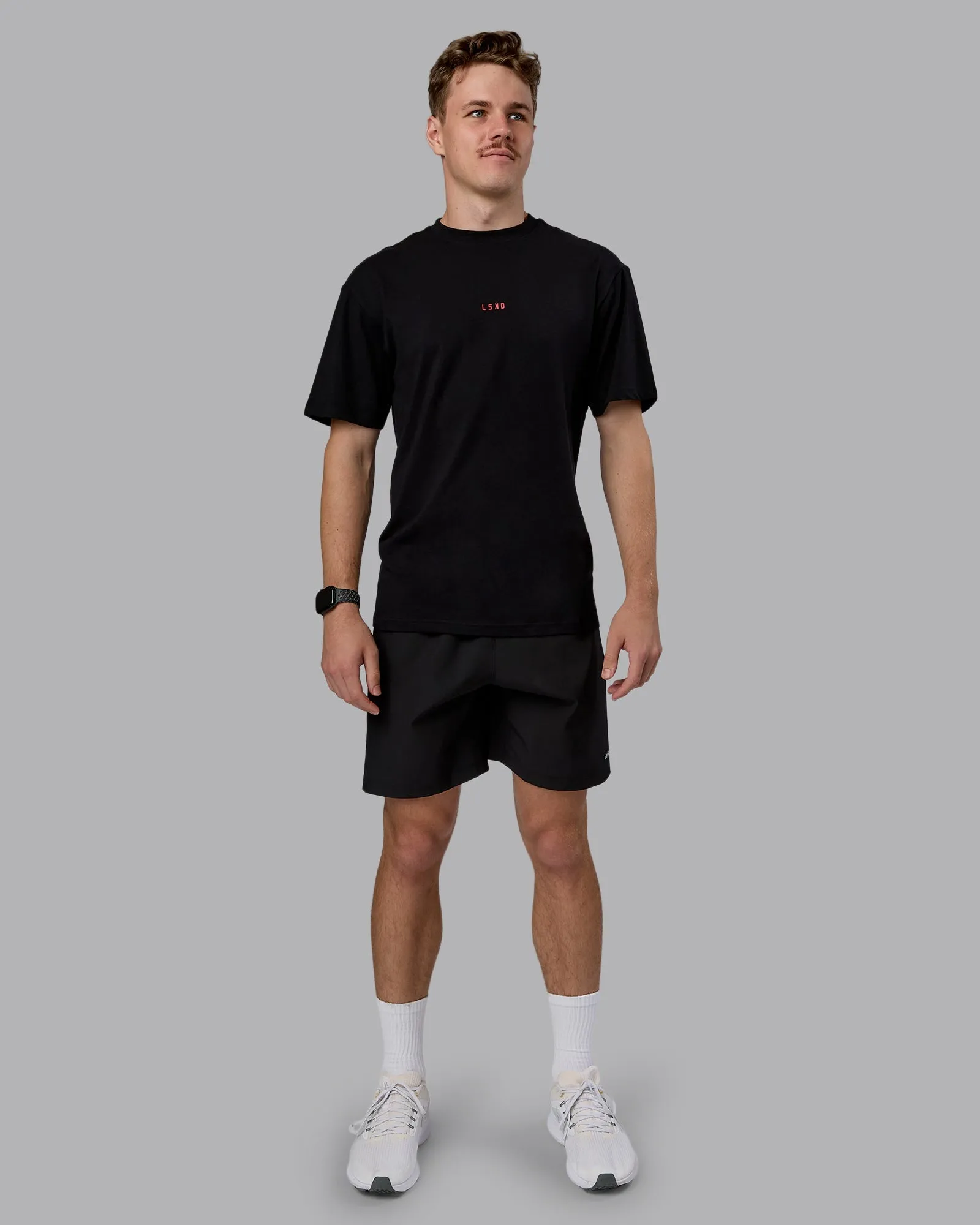 Kettlebell FLXCotton Oversized Tee - Black-Scarlet