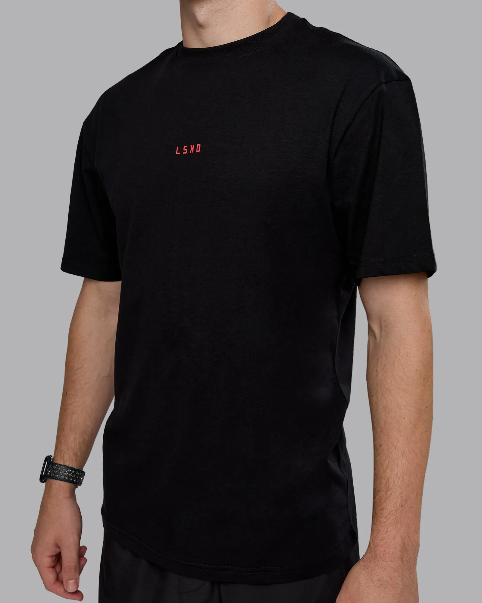 Kettlebell FLXCotton Oversized Tee - Black-Scarlet