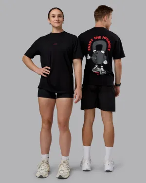 Kettlebell FLXCotton Oversized Tee - Black-Scarlet