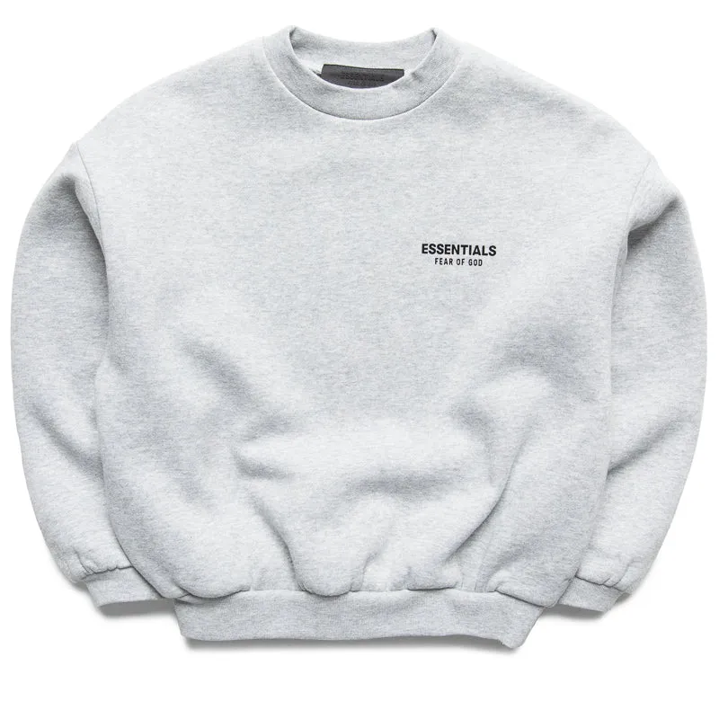 Kids Fear Of God Essentials Fleece Crewneck - Light Heather Gray