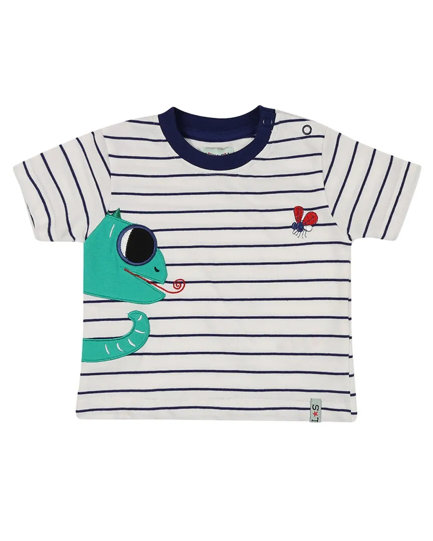 Lilly and Sid Lizard Applique T-Shirt & Chambray Short Set