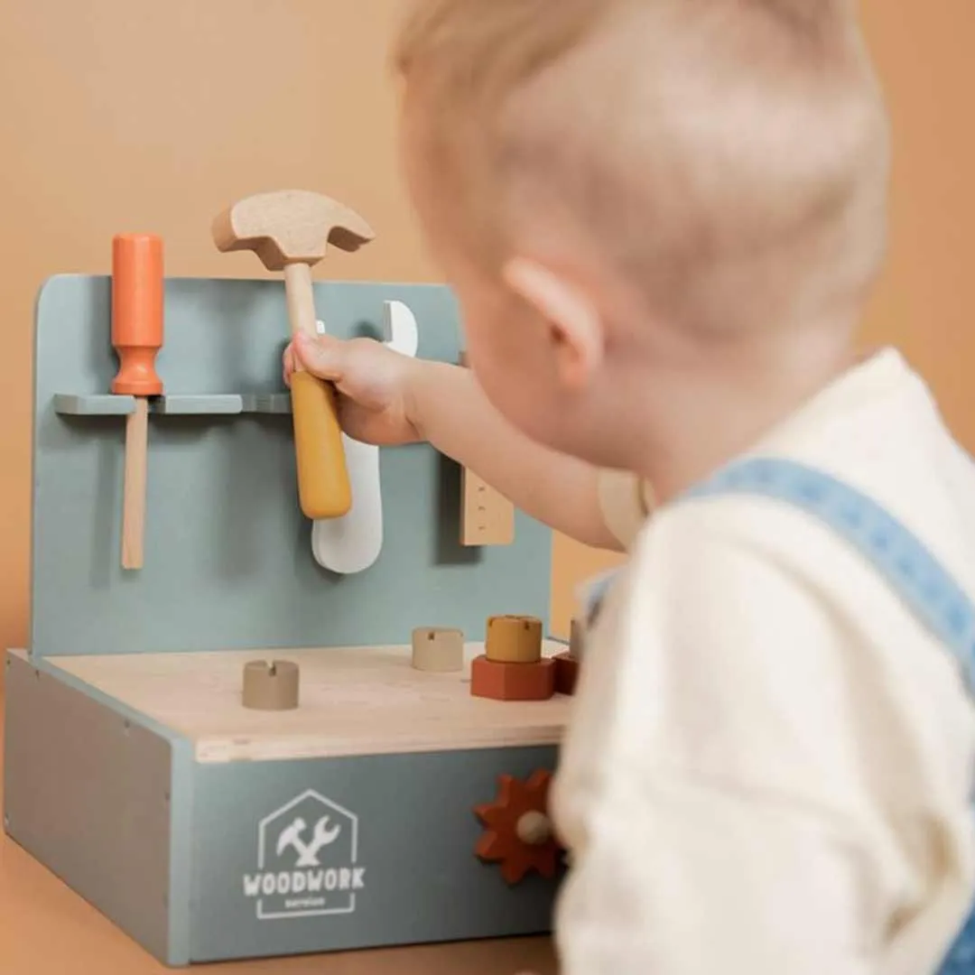 Little Dutch Mini Wooden Workbench - Blue