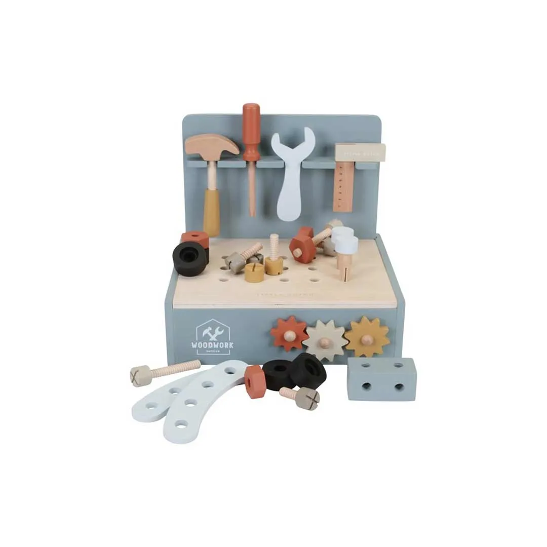 Little Dutch Mini Wooden Workbench - Blue
