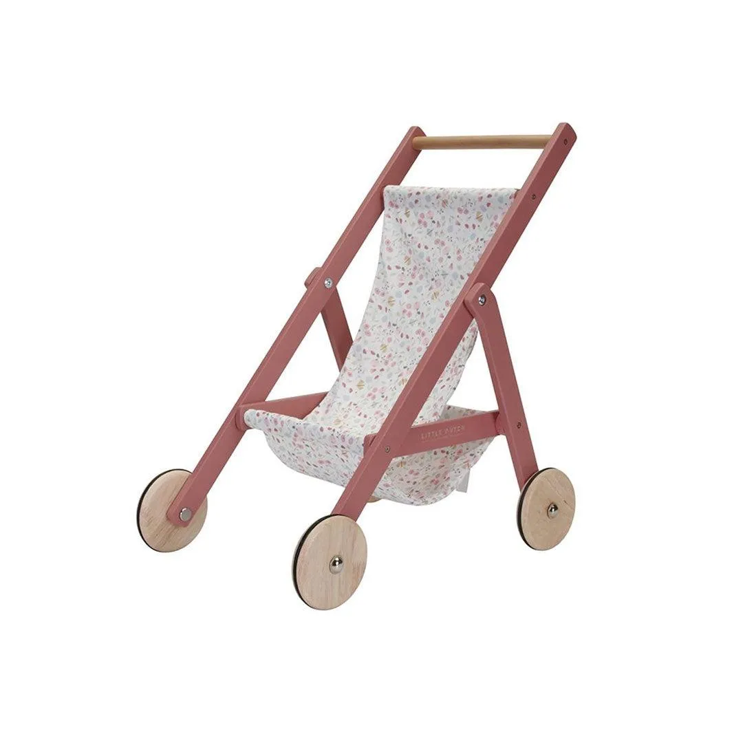 Little Dutch Wooden Doll Stroller - Flowers   Butterflies