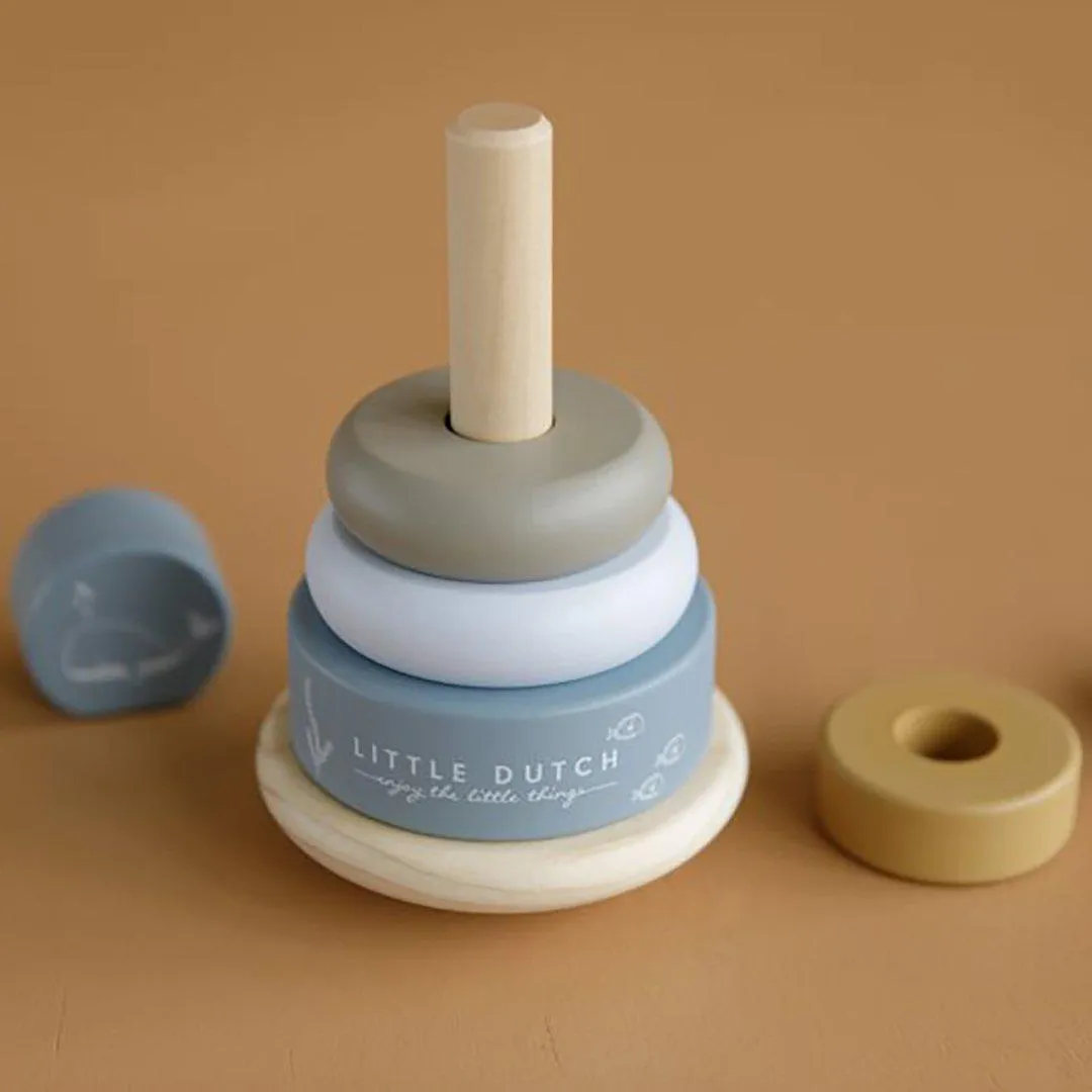 Little Dutch Wooden Rocking Ring Stacker Adventure - Ocean