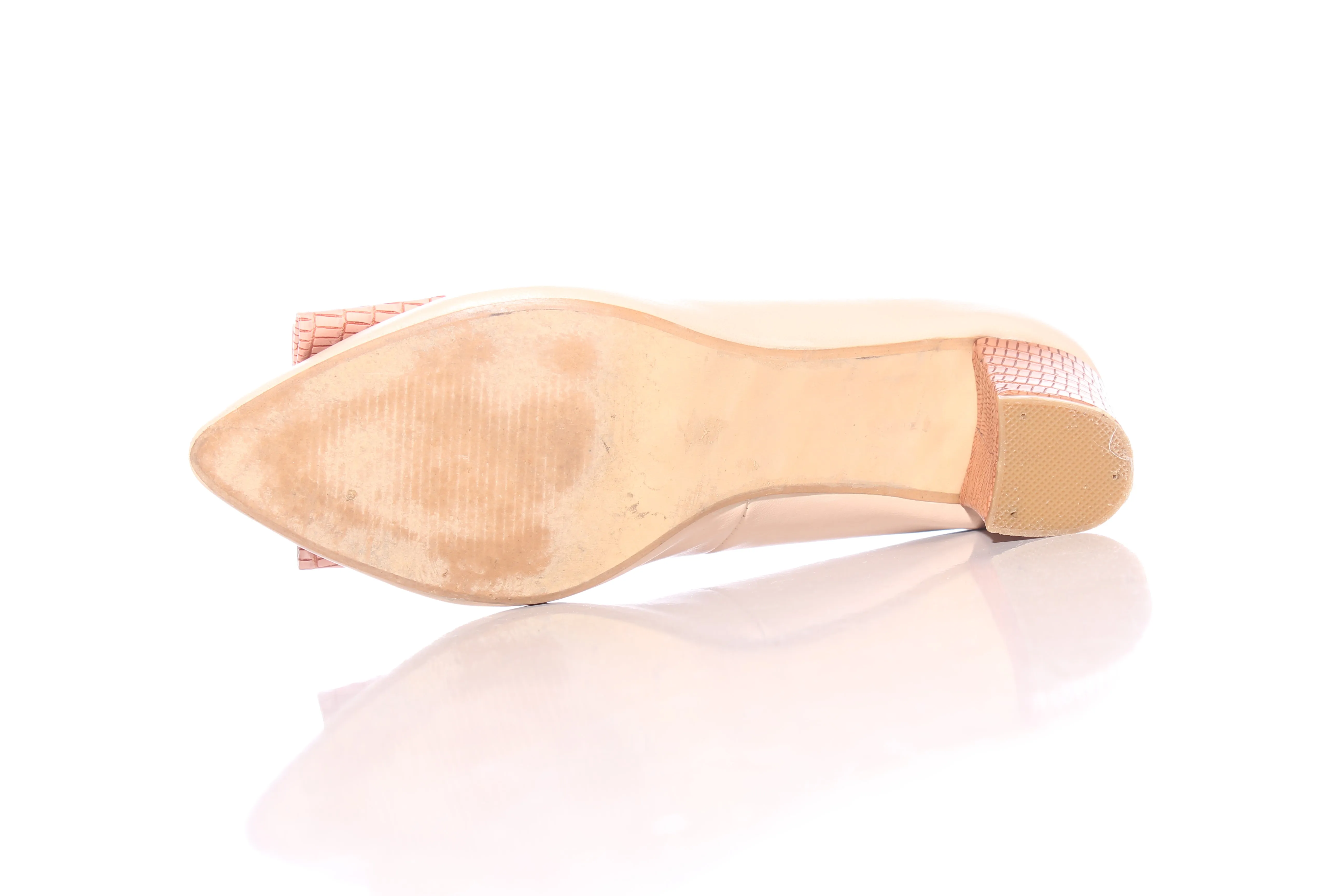 MI PIACI - Bow detail nude leather heels! 40