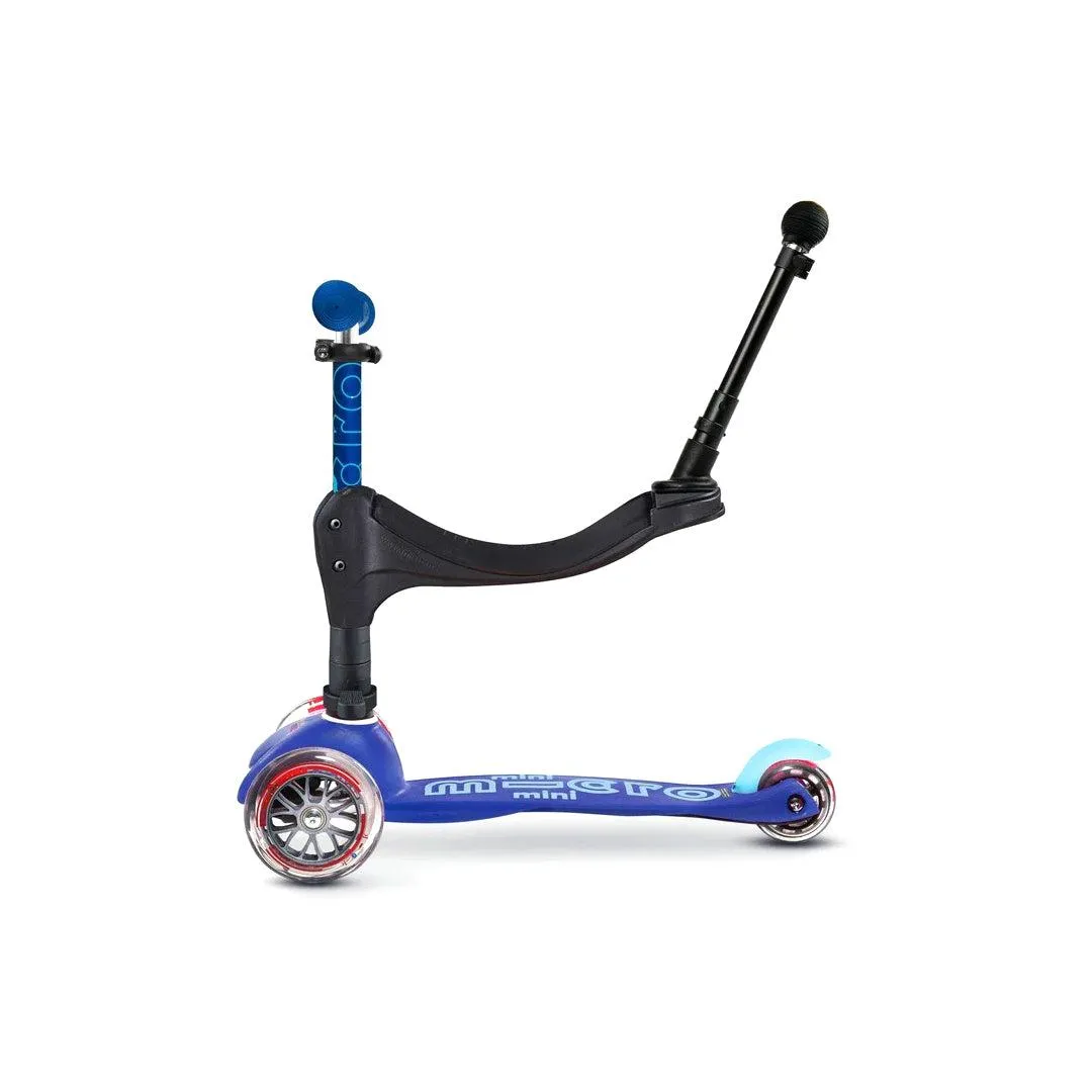 Micro Scooters 3 In 1 Deluxe Plus Scooter   Push Handle - Blue