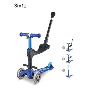 Micro Scooters 3 In 1 Deluxe Plus Scooter   Push Handle - Blue
