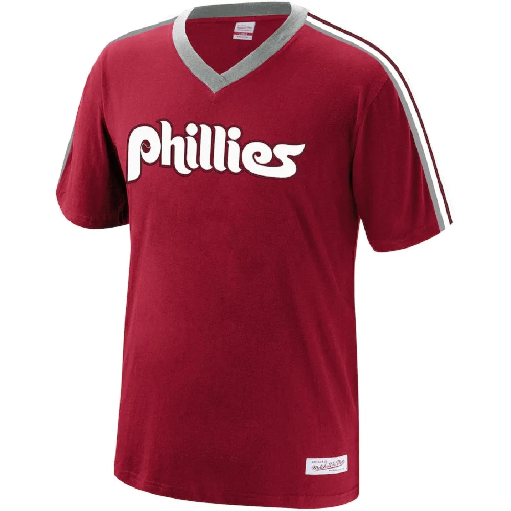 Mitchell & Ness MLB Youth (8-20) Philadelphia Phillies Overtime Win Vintage V-Neck Tee