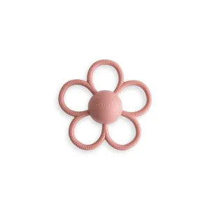 Mushie Daisy Rattle Teether - Dusty Rose