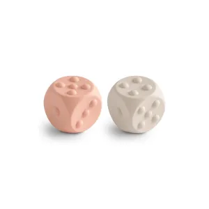 Mushie Dice Press Toy | 2-Pack - Blush/Shifting Sands