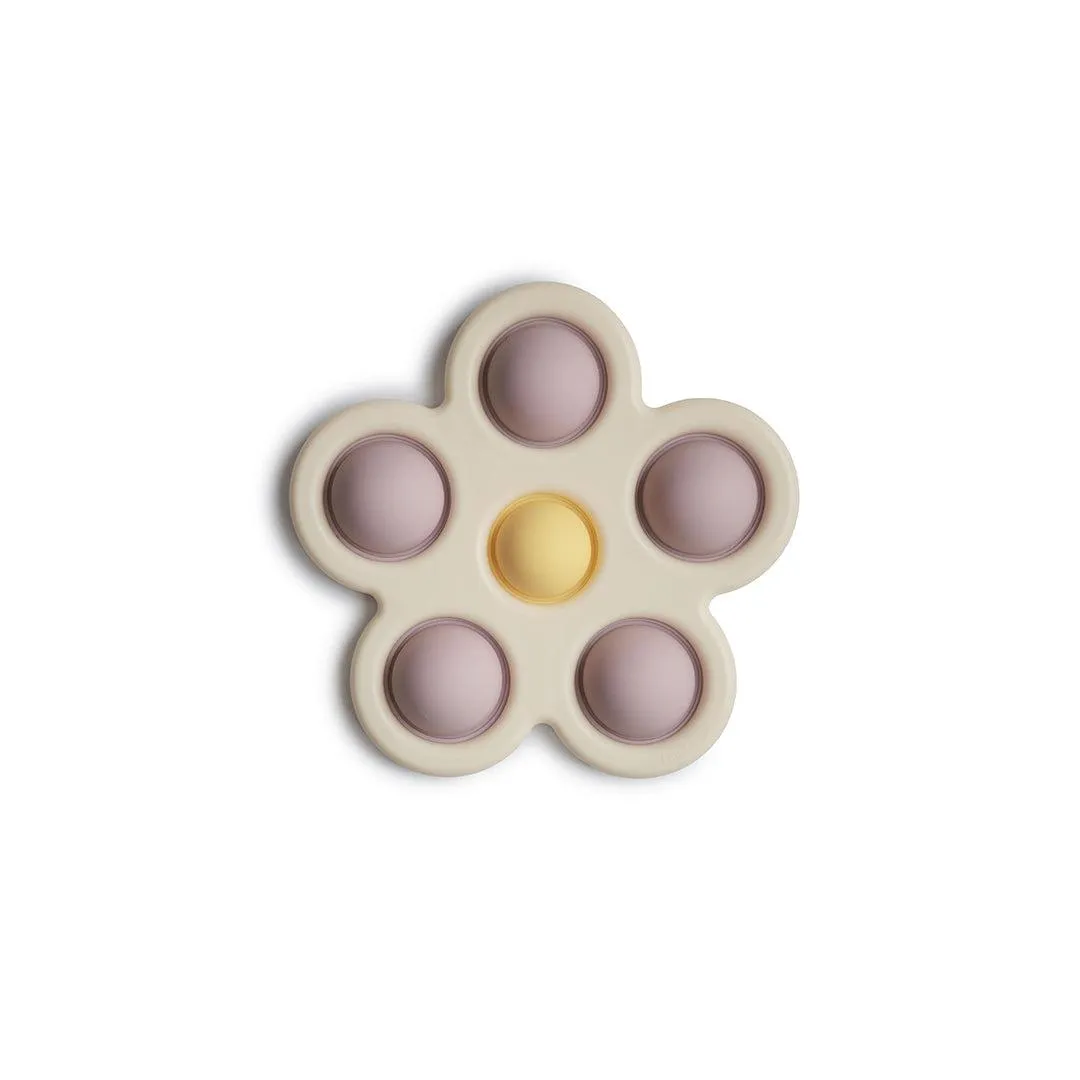 Mushie Flower Press Toy - Soft Lilac/Pale Daffodil/Ivory