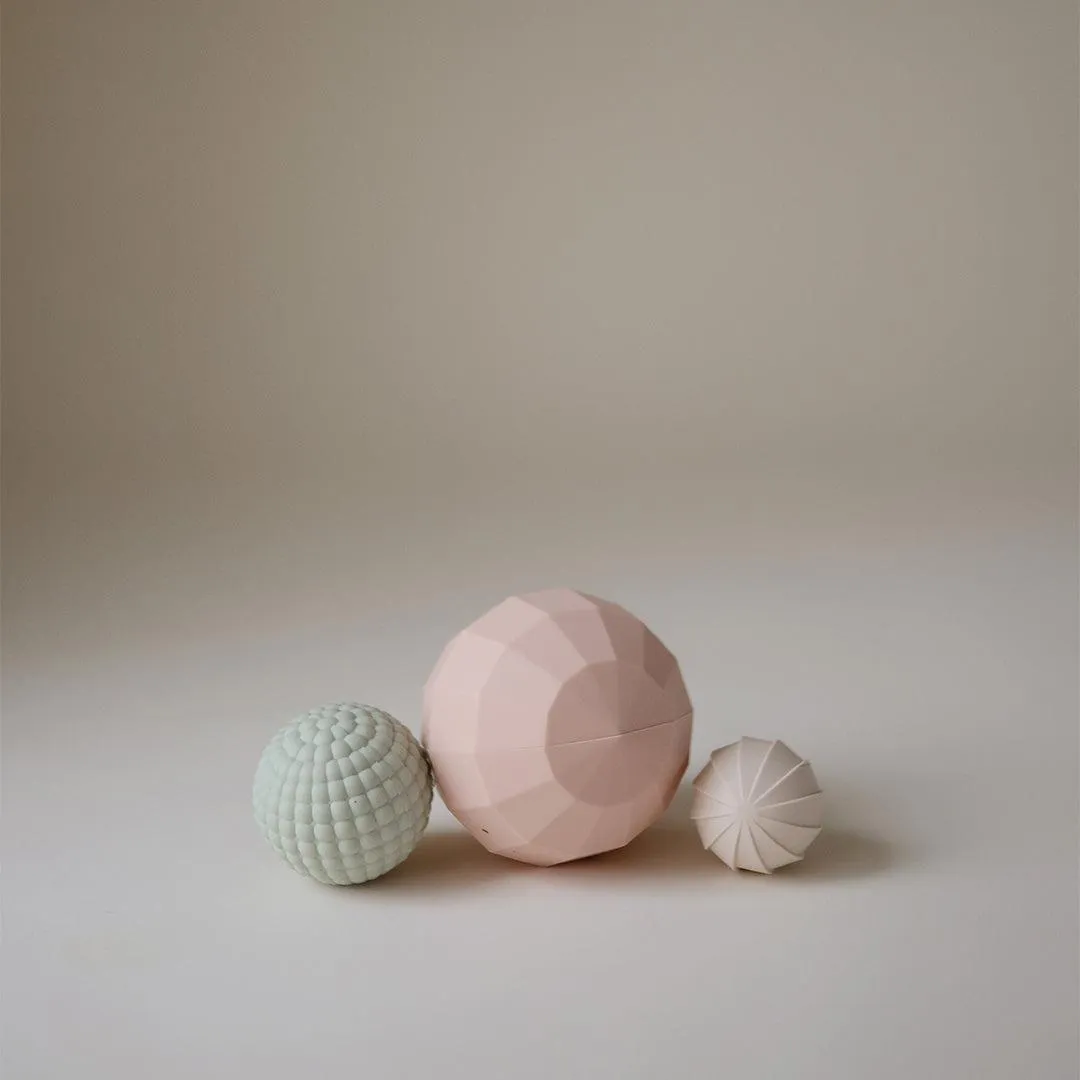 Mushie Nesting Spheres Sensory Toy Blush (Set Of 3) - Blush