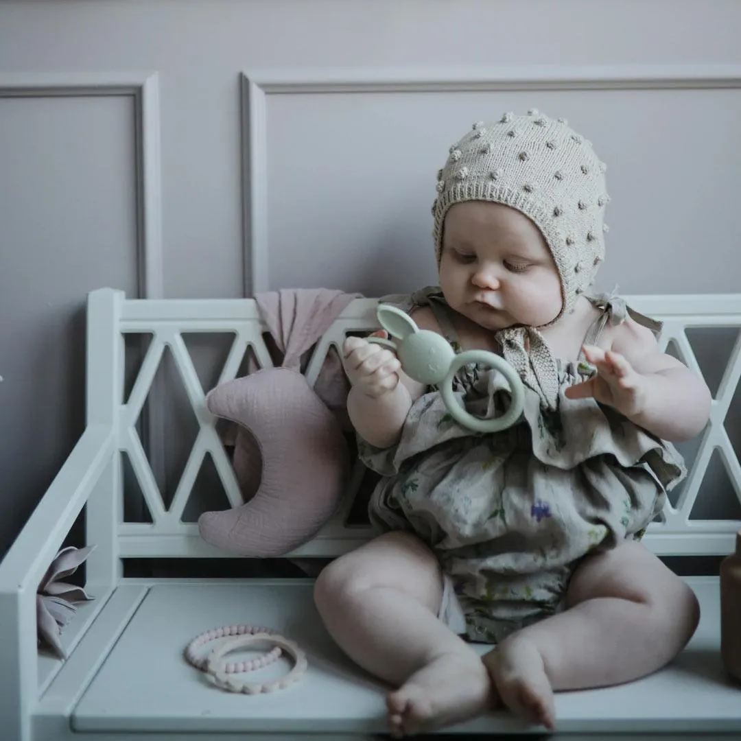 Mushie Teether - Bunny - Sage