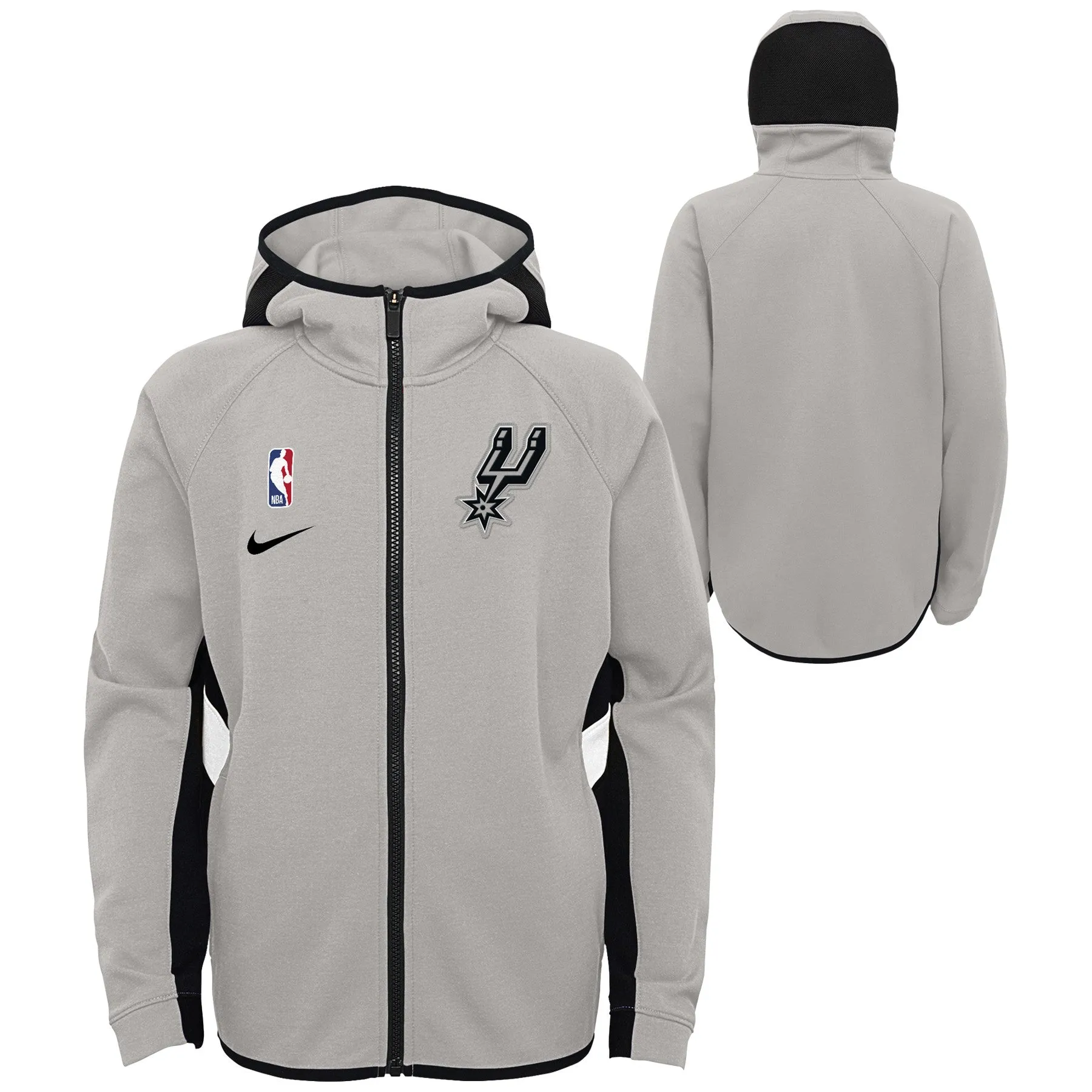 Nike NBA Youth Boys San Antonio Spurs Thermaflex Travel Showtime Zip Up Hoodie