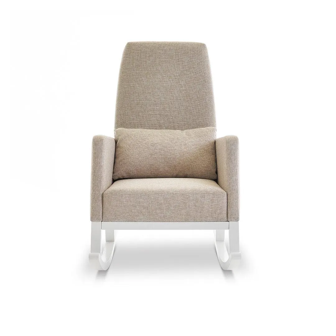 Obaby High Back Rocking Chair - White   Oatmeal