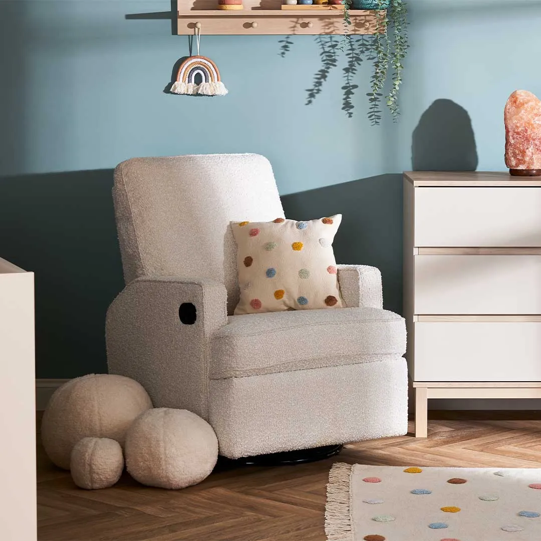Obaby Madison Swivel Glider Recliner Chair - Boucl Style