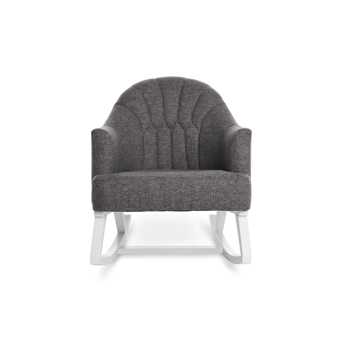 Obaby Round Back Rocking Chair - White   Grey