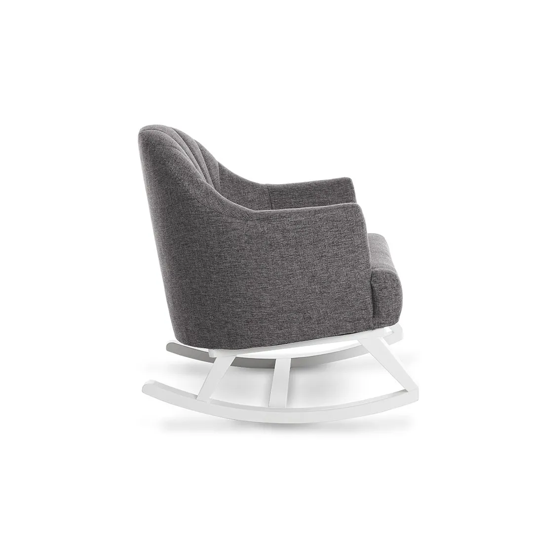 Obaby Round Back Rocking Chair - White   Grey