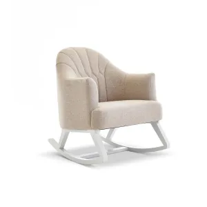 Obaby Round Back Rocking Chair - White   Oatmeal