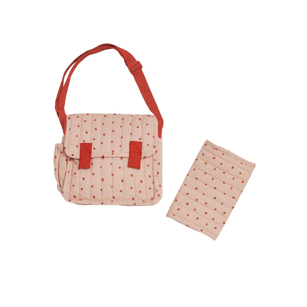 Olli Ella Carrie Convertible Changing Bag   Mat - Strawberry