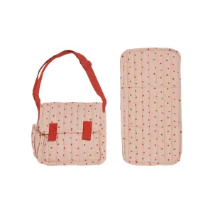 Olli Ella Carrie Convertible Changing Bag   Mat - Strawberry