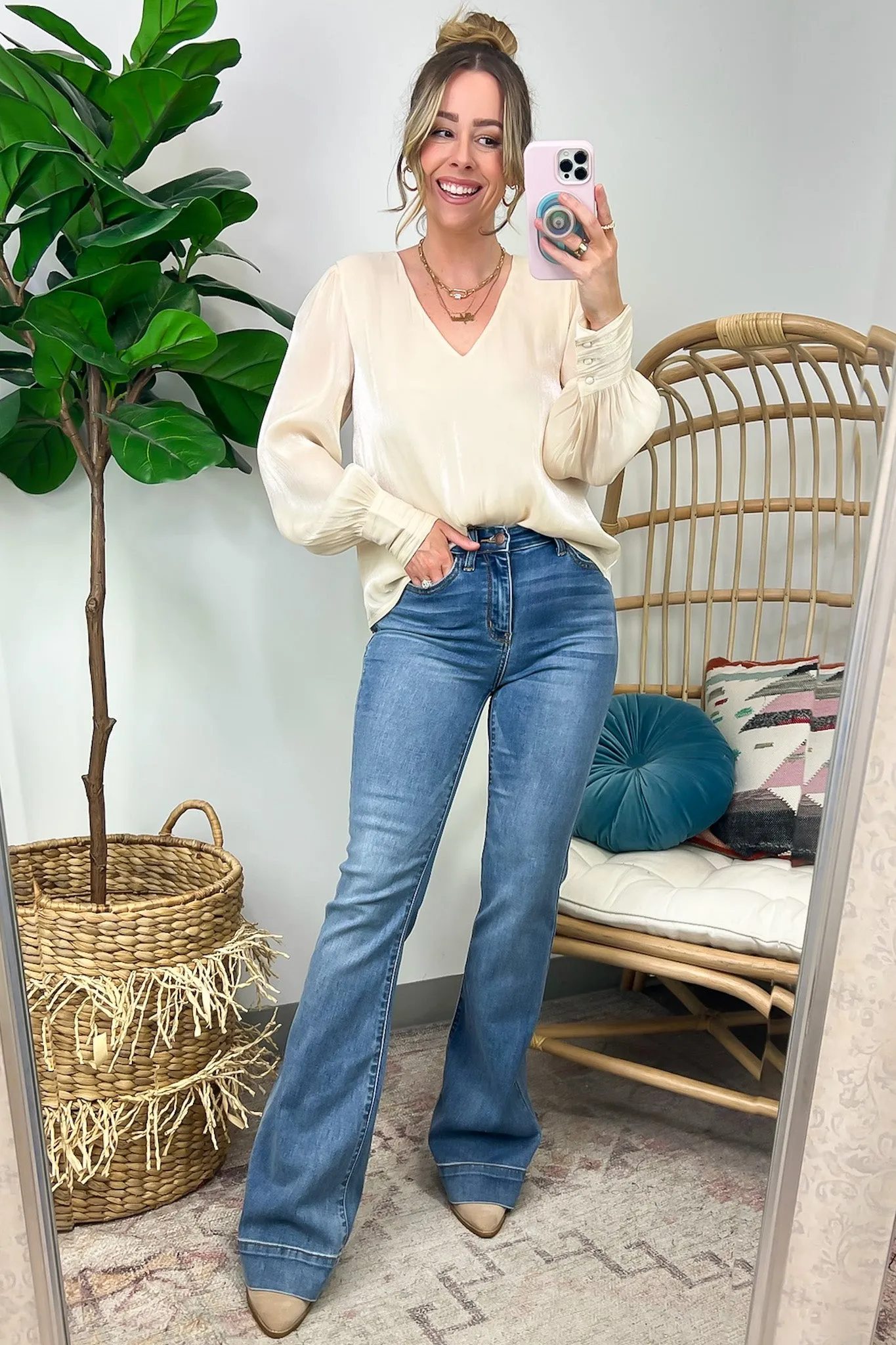 Perfectly Classy V-Neck Woven Top - FINAL SALE