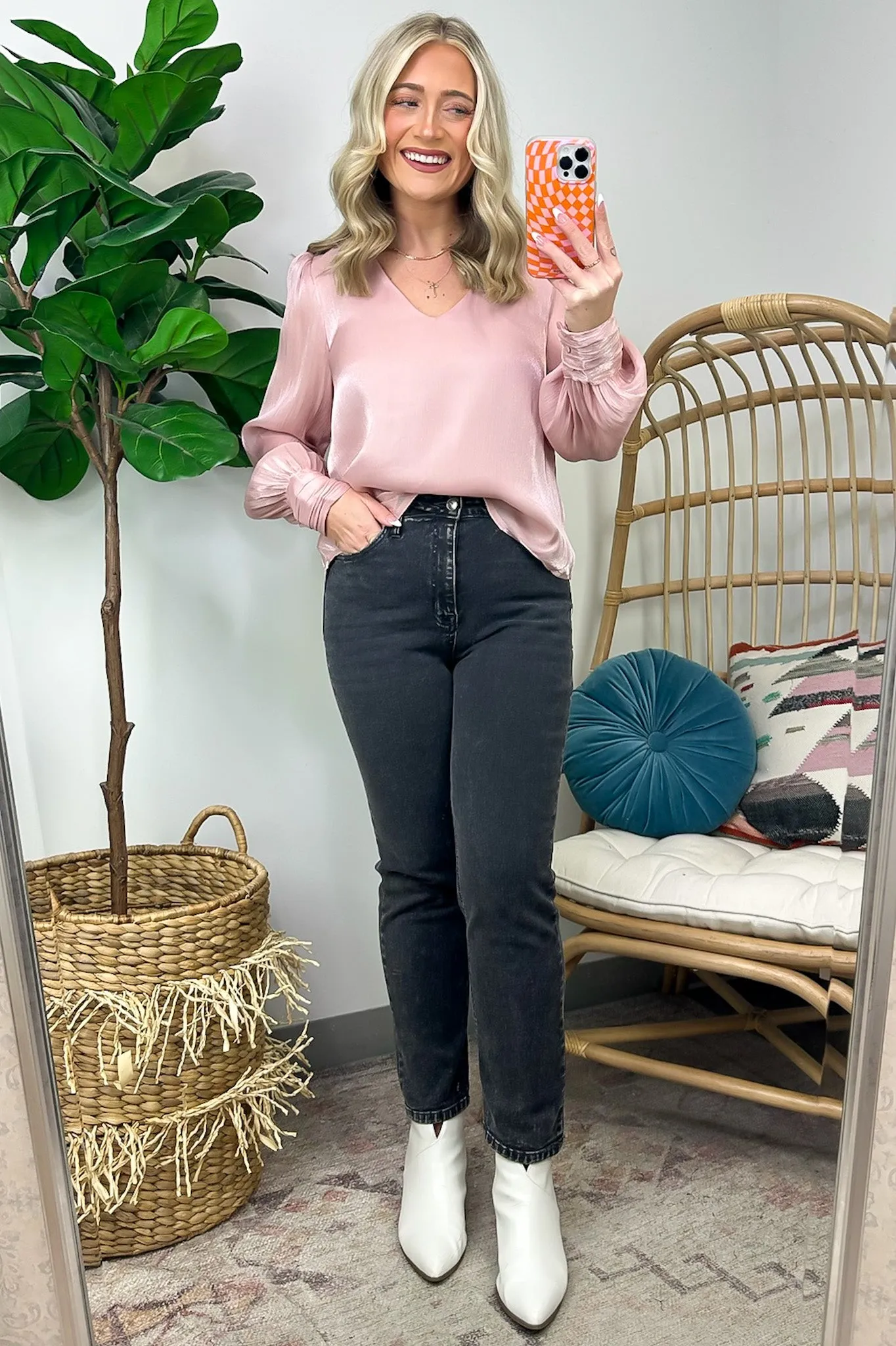 Perfectly Classy V-Neck Woven Top - FINAL SALE