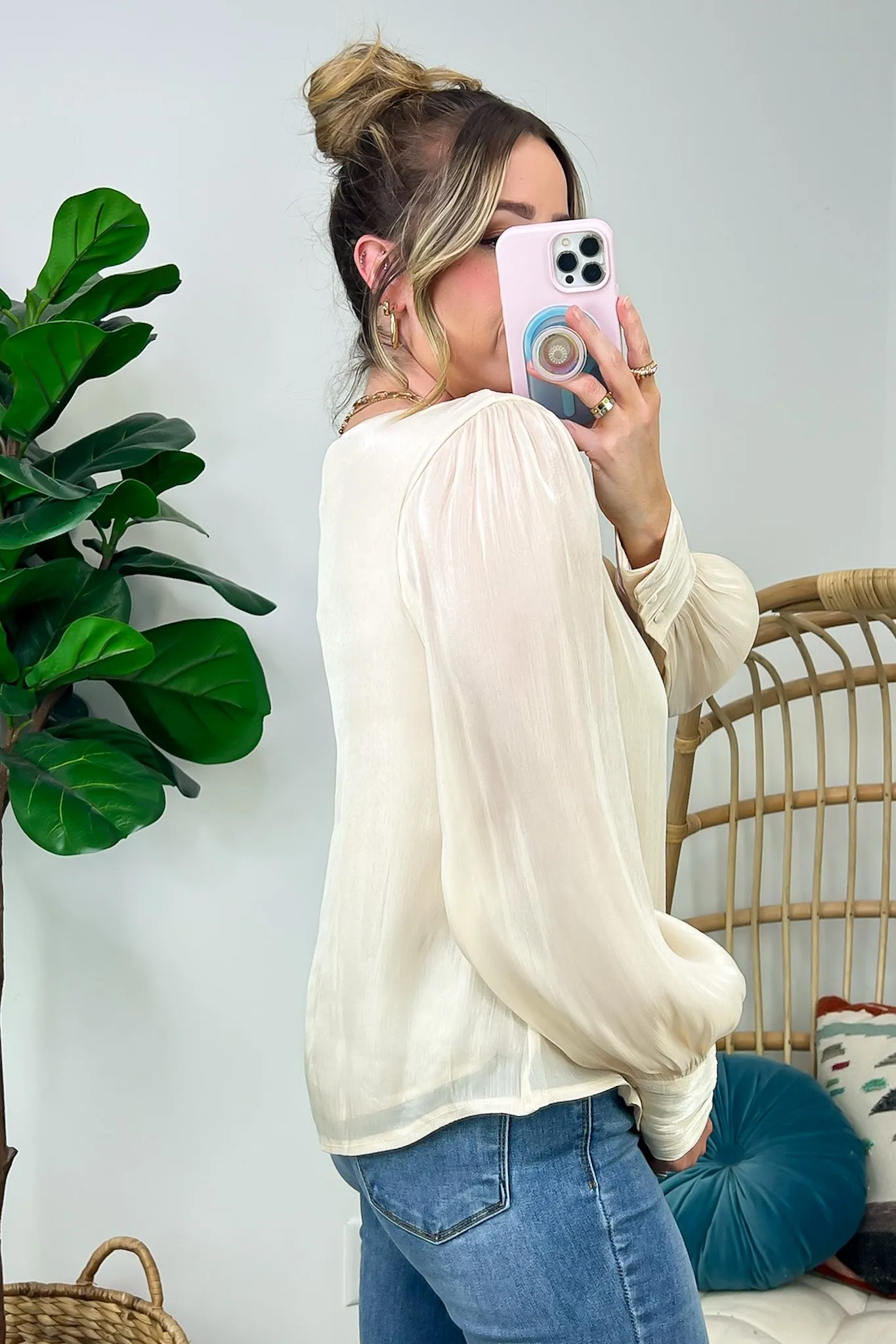 Perfectly Classy V-Neck Woven Top - FINAL SALE