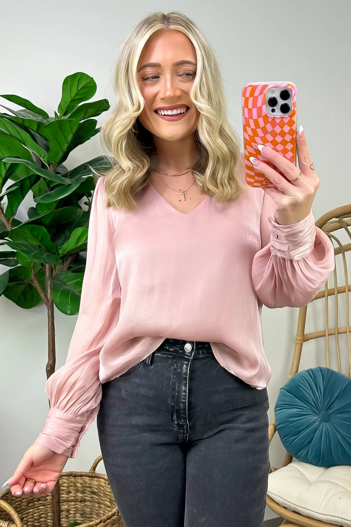 Perfectly Classy V-Neck Woven Top - FINAL SALE