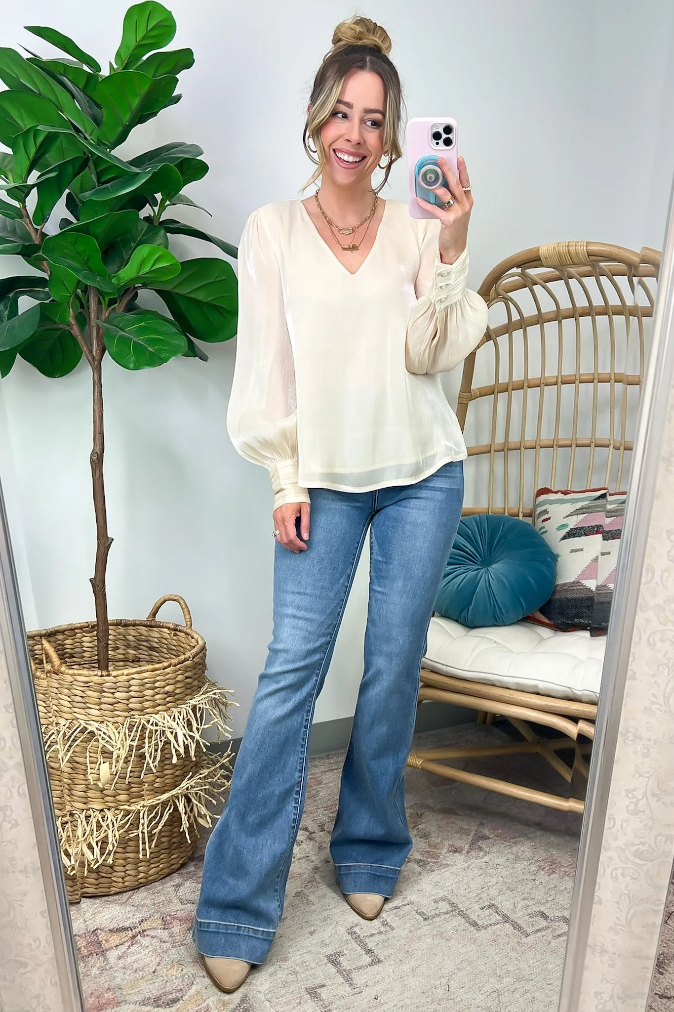 Perfectly Classy V-Neck Woven Top - FINAL SALE