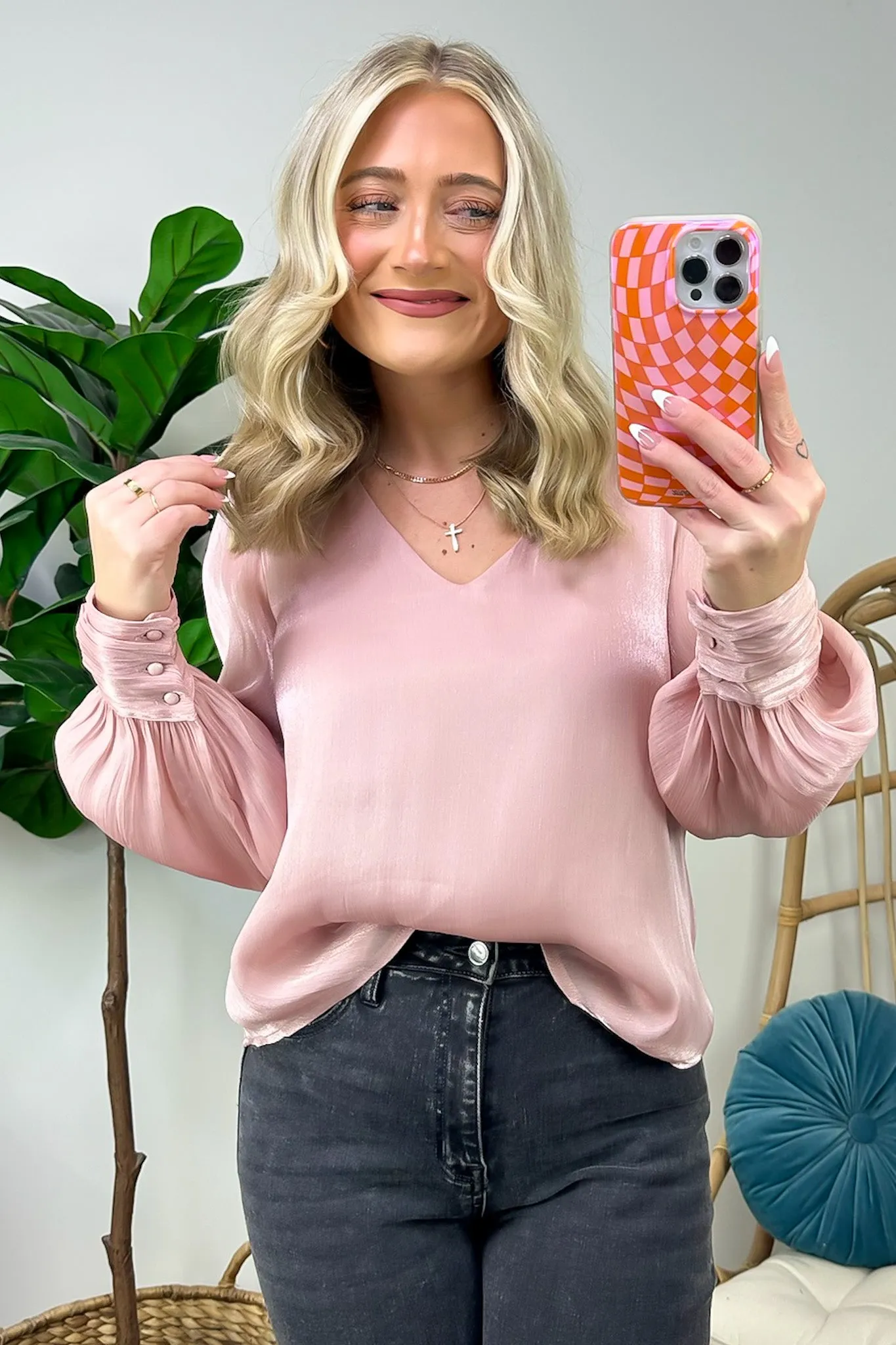 Perfectly Classy V-Neck Woven Top - FINAL SALE