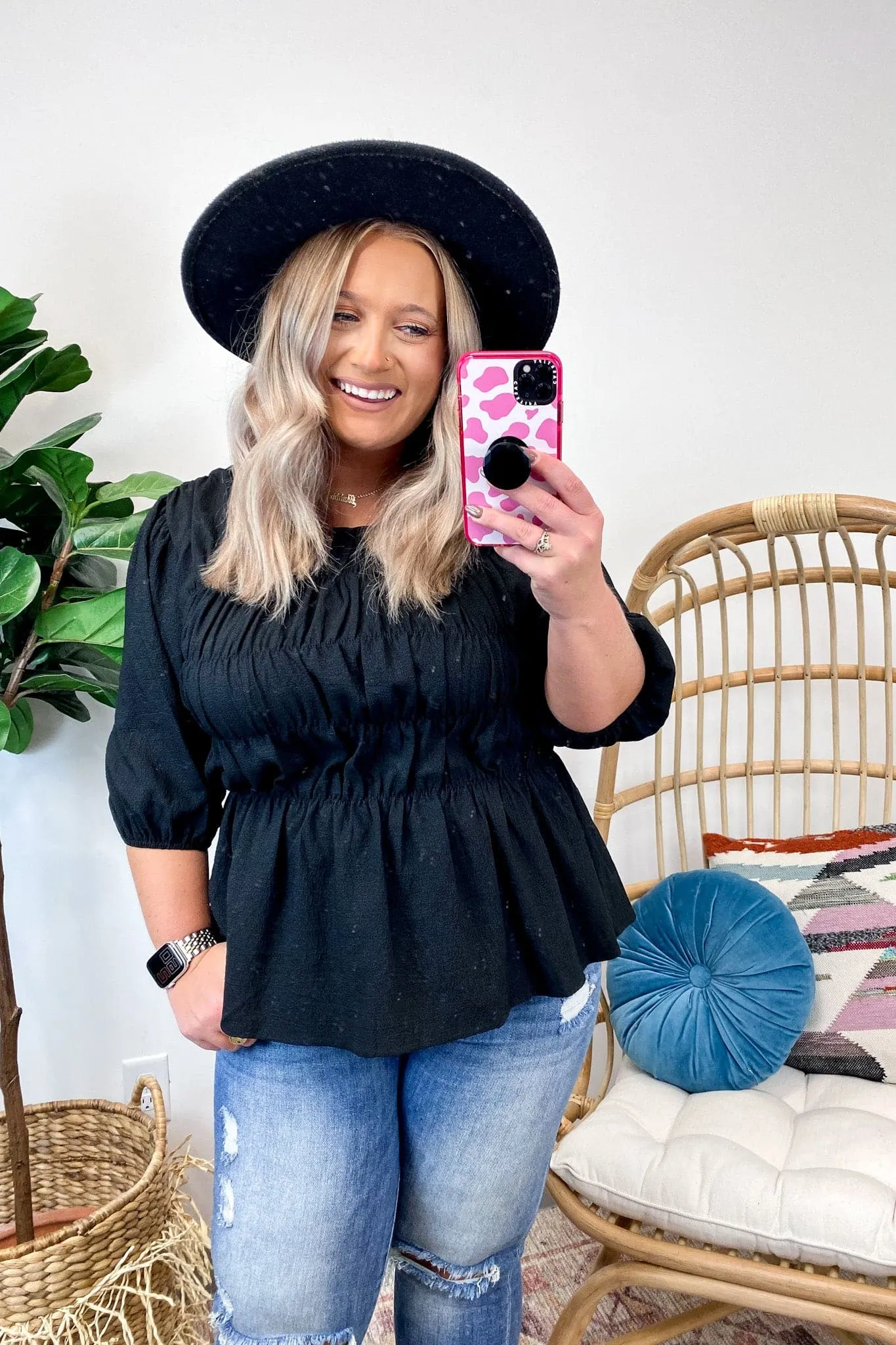 Remember it Well Woven Smocked Top - FINAL SALE