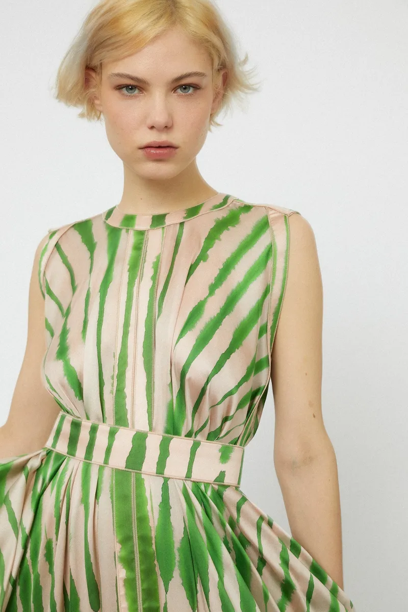 Rorschach Print Long Dress
