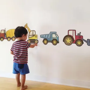 SIMPLE SHAPES - CONSTRUCTION VEHICLE REMOVEABLE WALL DECALS