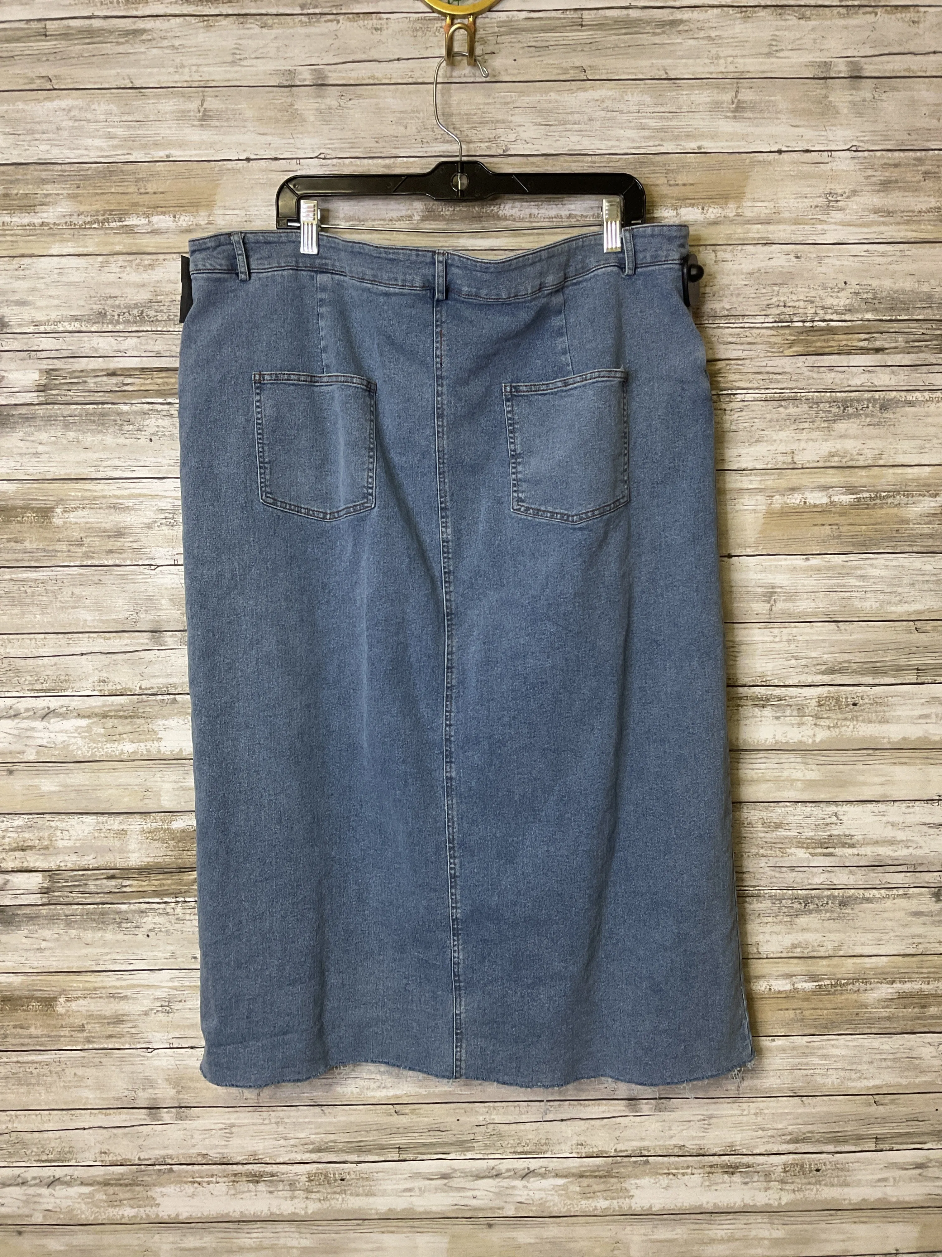 Skirt Midi By Cmc In Blue Denim, Size:3X