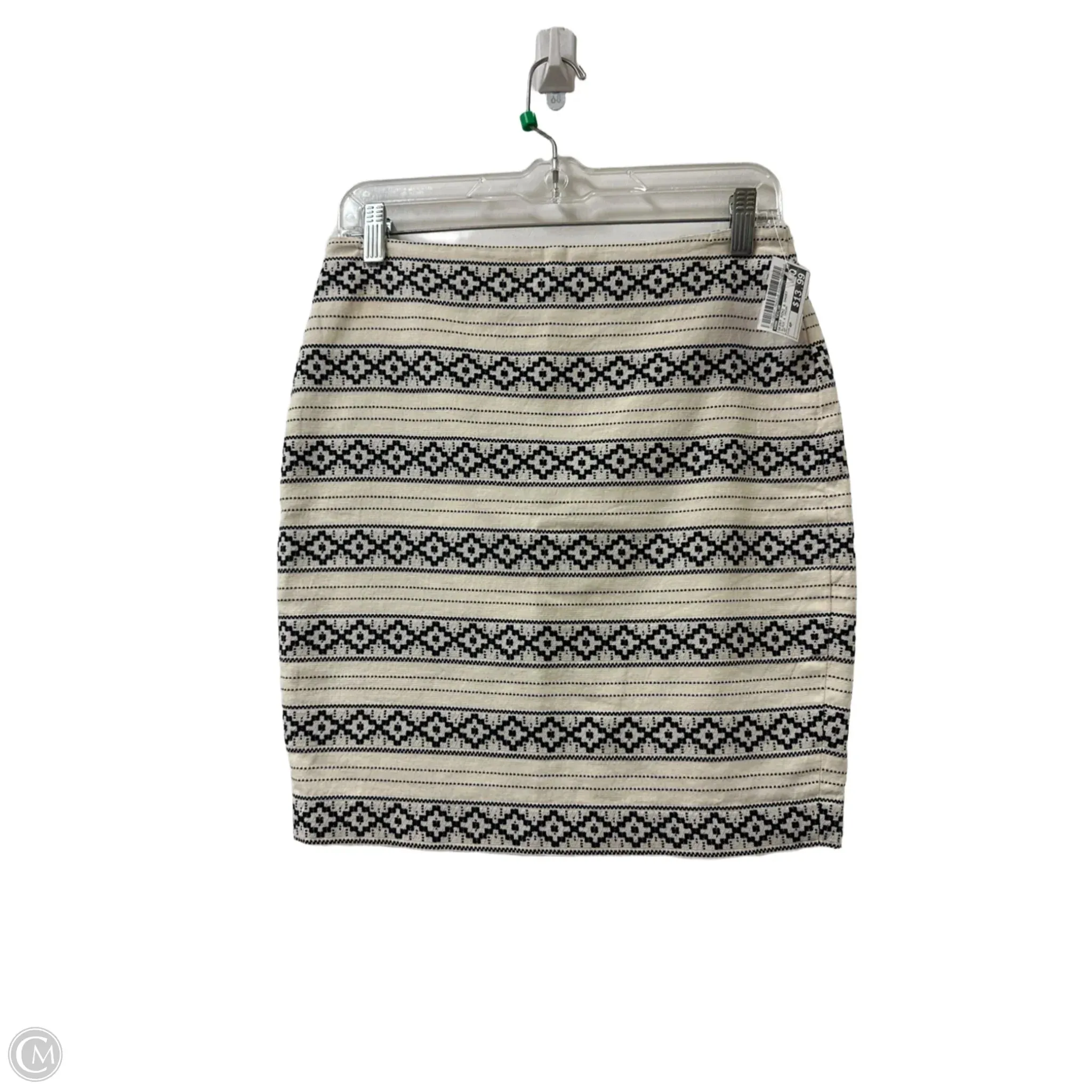 Skirt Mini & Short By Ann Taylor In Black & Cream, Size: 4p