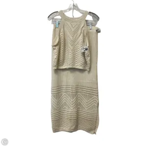 Skirt Set 2pc By Freshman In Cream, Size: L