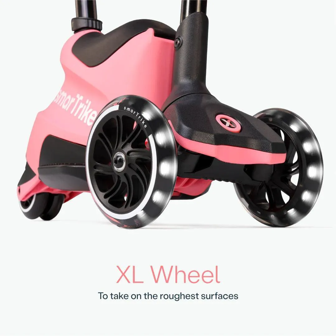 smarTrike Xtend Ride On Scooter Plus From 12 Months to 12 Years - Salmon Pink