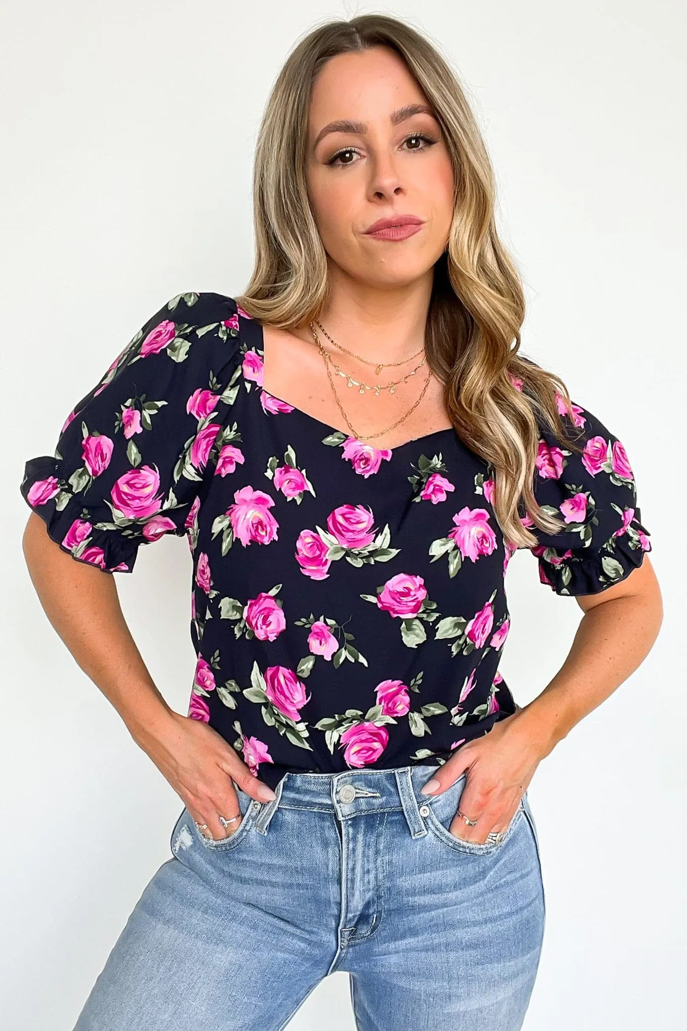 Sweetly Blooming Floral Puff Sleeve Top - FINAL SALE