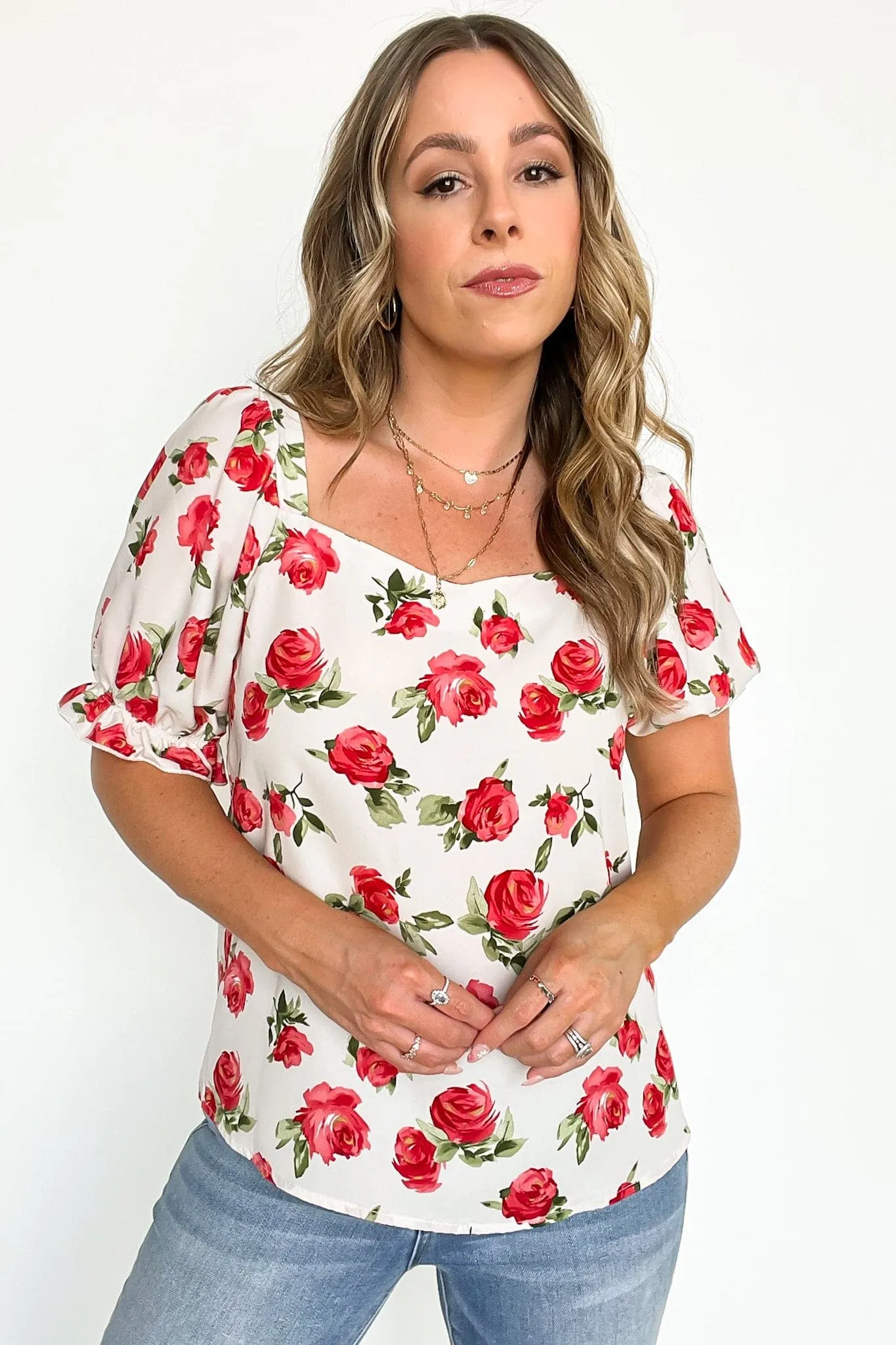 Sweetly Blooming Floral Puff Sleeve Top - FINAL SALE