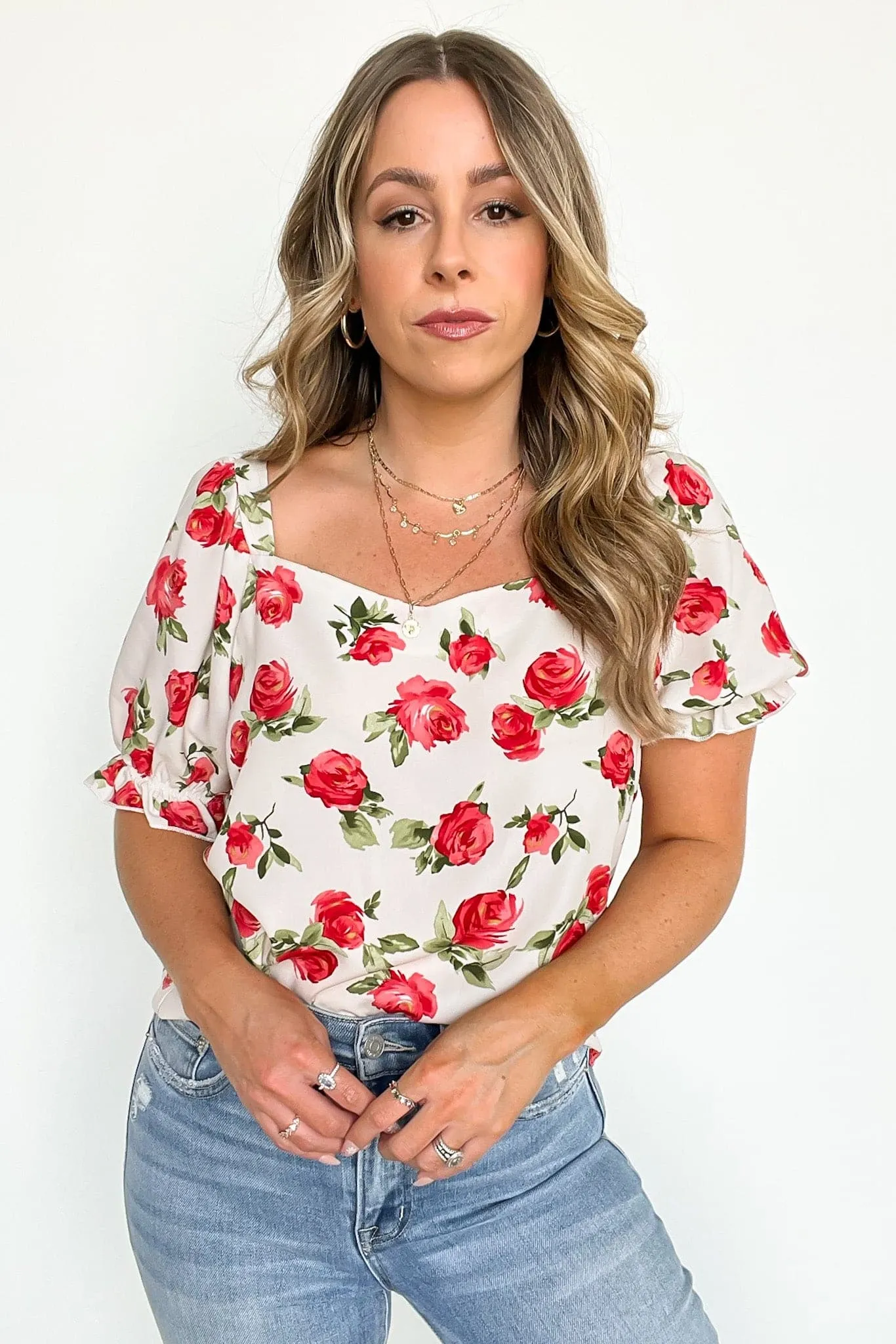 Sweetly Blooming Floral Puff Sleeve Top - FINAL SALE